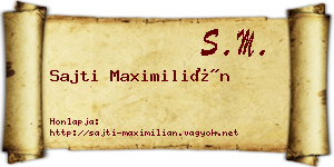 Sajti Maximilián névjegykártya