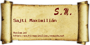 Sajti Maximilián névjegykártya
